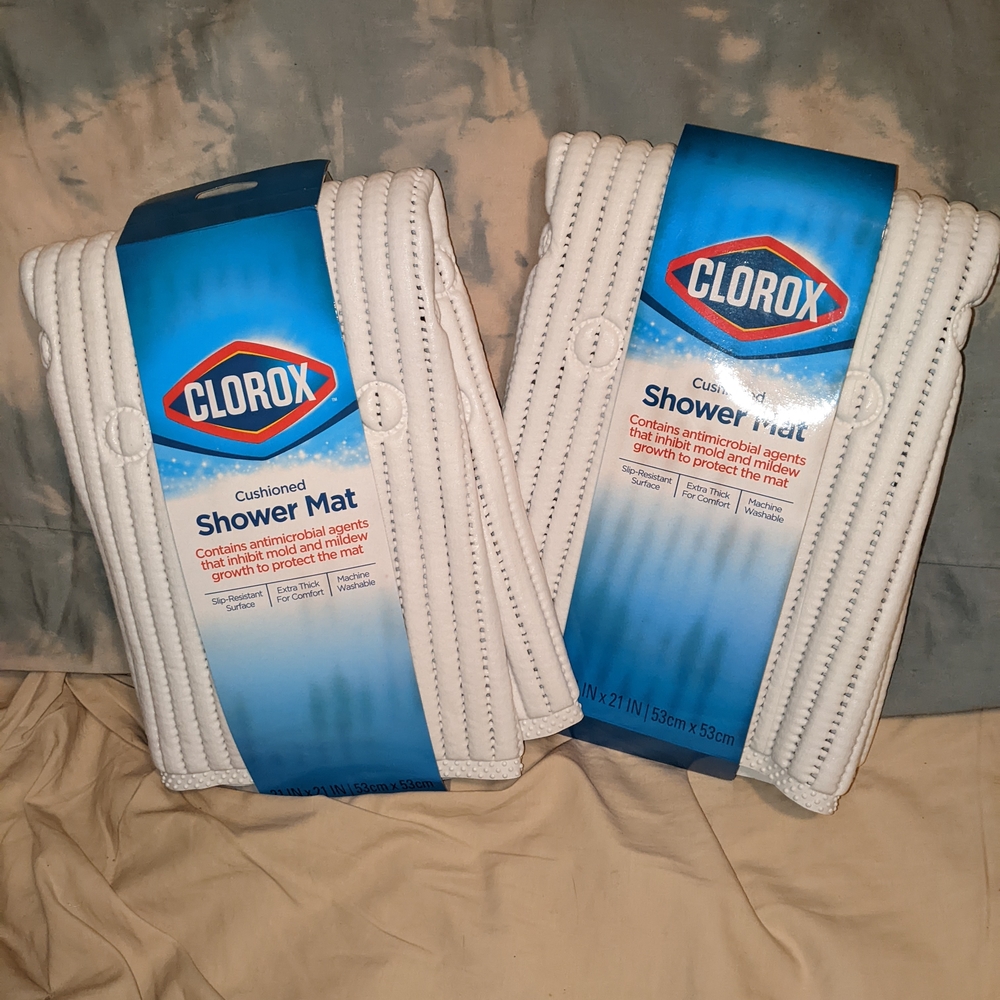 Clorox White Non-Slip Bath Mat with Antimicrobial Protection